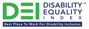 DEI, Disability Equality Index, badge for "Best Place To Work For Disability Inclusion"